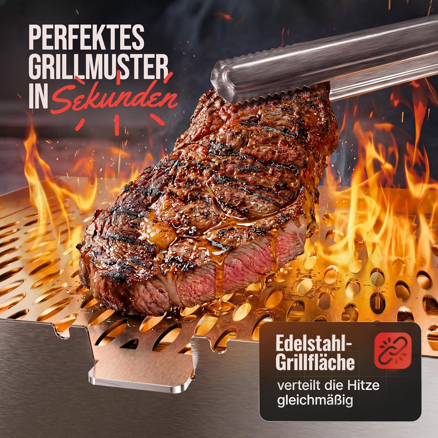 OVICUE Grill XL | Mobiler Gas- & Holzkohlegrill aus Edelstahl